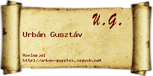 Urbán Gusztáv névjegykártya